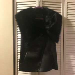 Faux leather and fur vest - NWOT